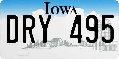 IA license plate DRY495