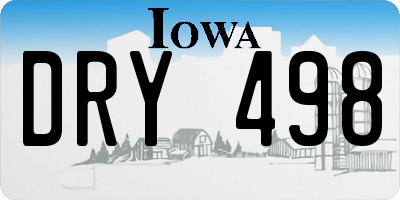IA license plate DRY498