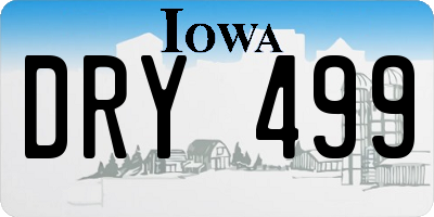 IA license plate DRY499