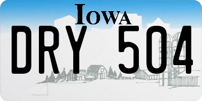 IA license plate DRY504