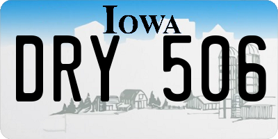 IA license plate DRY506