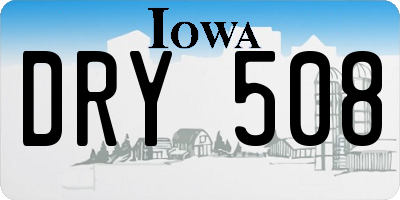 IA license plate DRY508