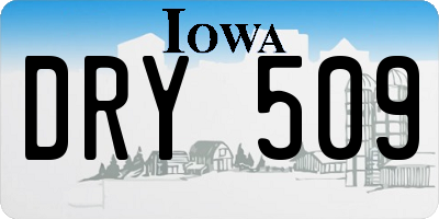 IA license plate DRY509