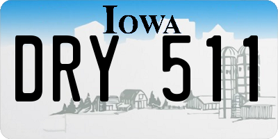 IA license plate DRY511