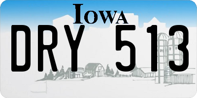 IA license plate DRY513
