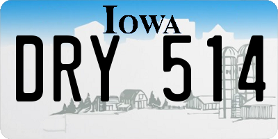 IA license plate DRY514