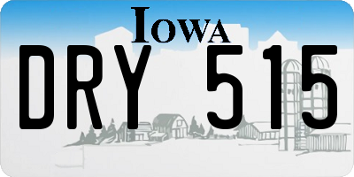 IA license plate DRY515