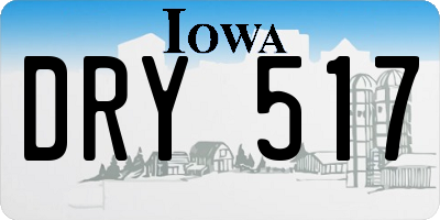 IA license plate DRY517