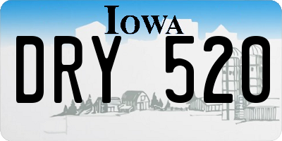 IA license plate DRY520