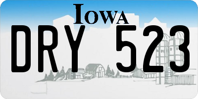 IA license plate DRY523