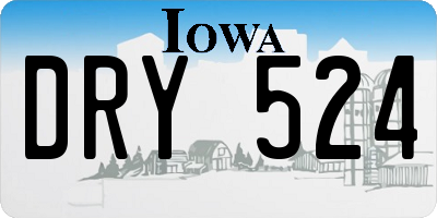 IA license plate DRY524