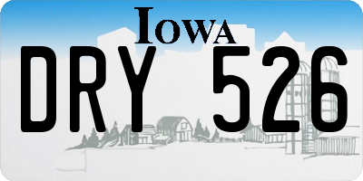IA license plate DRY526