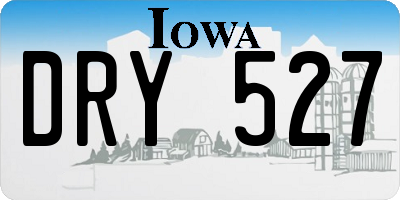 IA license plate DRY527