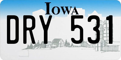 IA license plate DRY531