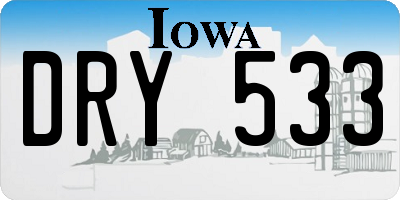 IA license plate DRY533