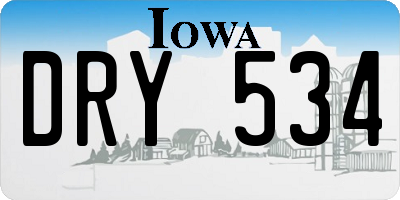 IA license plate DRY534