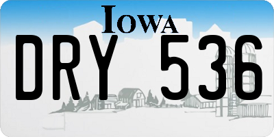 IA license plate DRY536