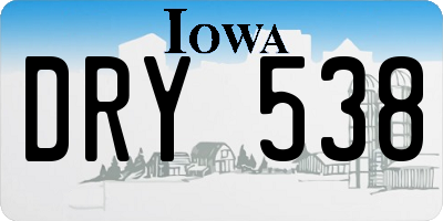 IA license plate DRY538