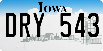 IA license plate DRY543