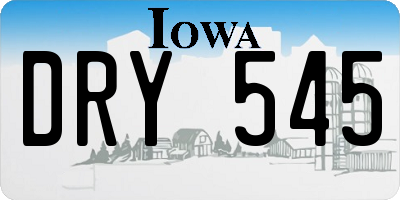 IA license plate DRY545