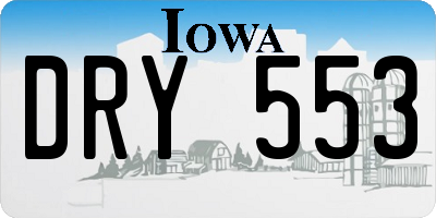 IA license plate DRY553