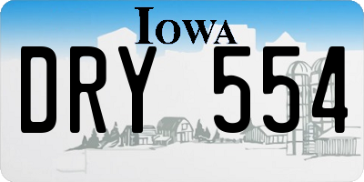 IA license plate DRY554