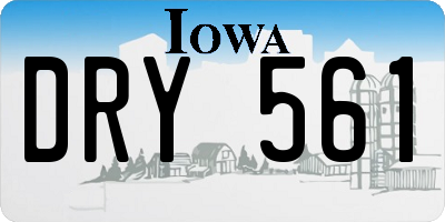 IA license plate DRY561