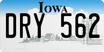 IA license plate DRY562