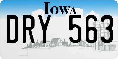IA license plate DRY563