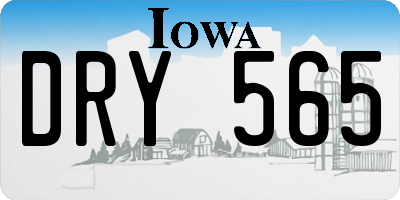 IA license plate DRY565