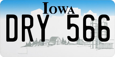 IA license plate DRY566
