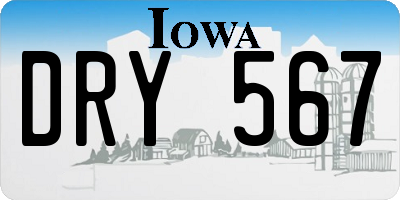 IA license plate DRY567