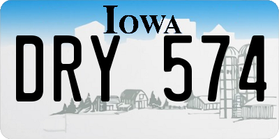 IA license plate DRY574
