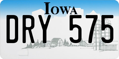 IA license plate DRY575