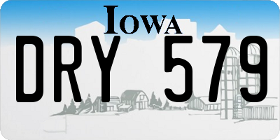 IA license plate DRY579