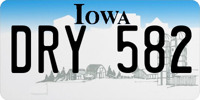 IA license plate DRY582