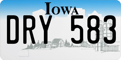 IA license plate DRY583