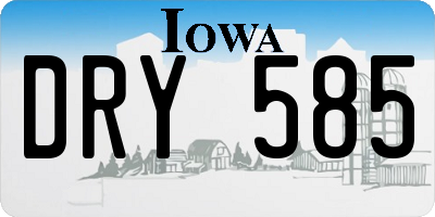 IA license plate DRY585