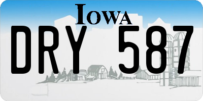 IA license plate DRY587