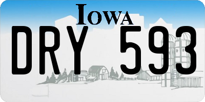 IA license plate DRY593