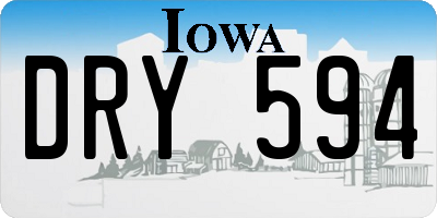 IA license plate DRY594