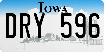 IA license plate DRY596