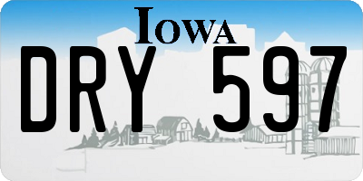 IA license plate DRY597