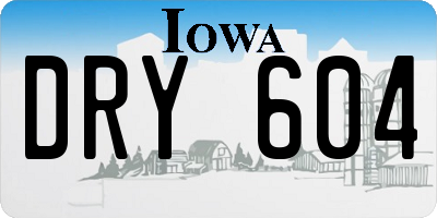 IA license plate DRY604