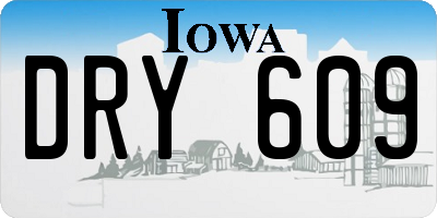 IA license plate DRY609