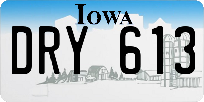 IA license plate DRY613