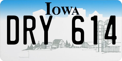 IA license plate DRY614