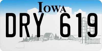 IA license plate DRY619