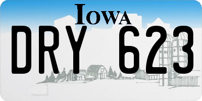 IA license plate DRY623