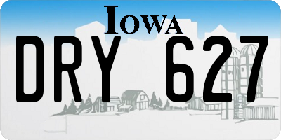 IA license plate DRY627